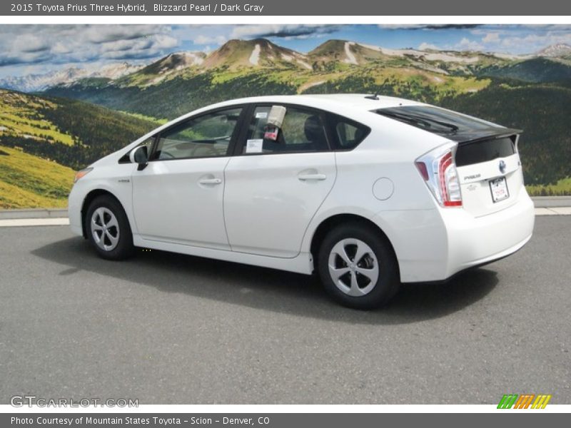 Blizzard Pearl / Dark Gray 2015 Toyota Prius Three Hybrid