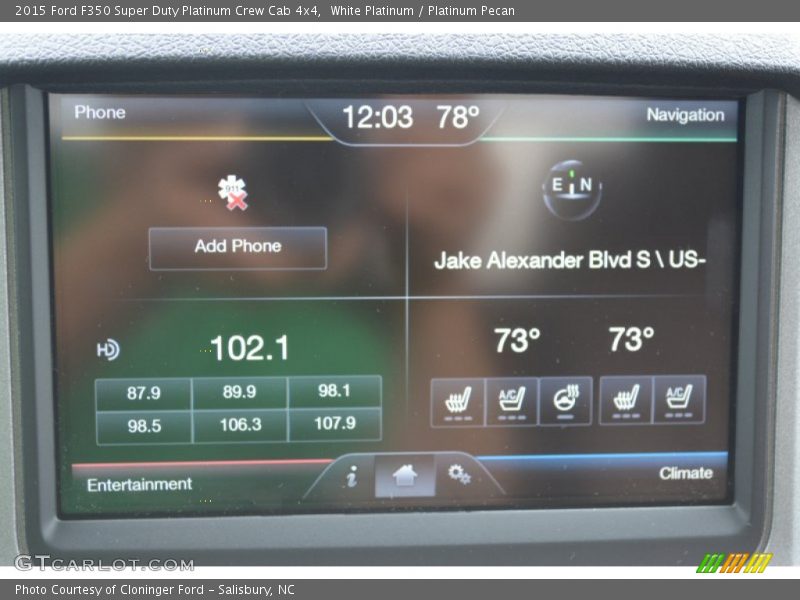 White Platinum / Platinum Pecan 2015 Ford F350 Super Duty Platinum Crew Cab 4x4