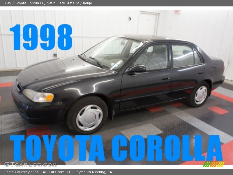 Satin Black Metallic / Beige 1998 Toyota Corolla LE