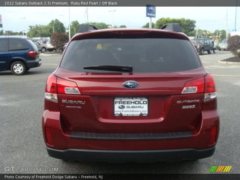 Ruby Red Pearl / Off Black 2012 Subaru Outback 2.5i Premium