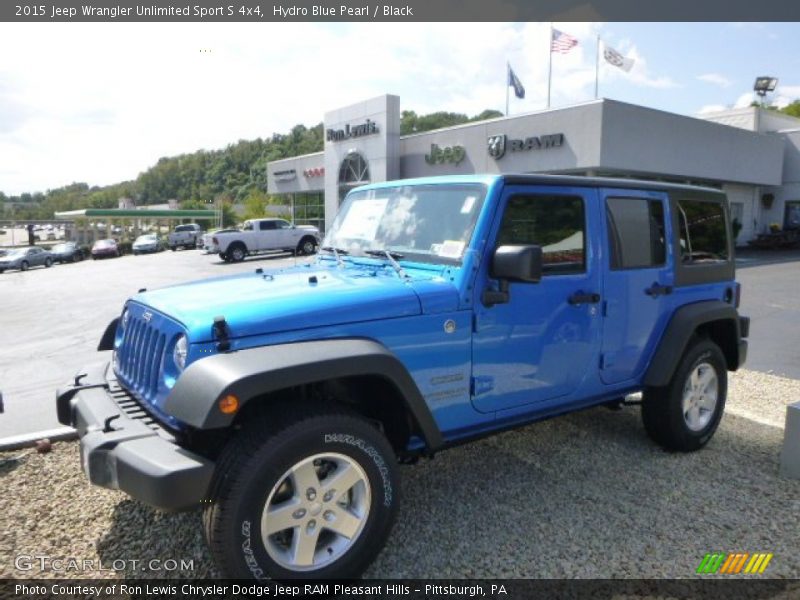 Hydro Blue Pearl / Black 2015 Jeep Wrangler Unlimited Sport S 4x4