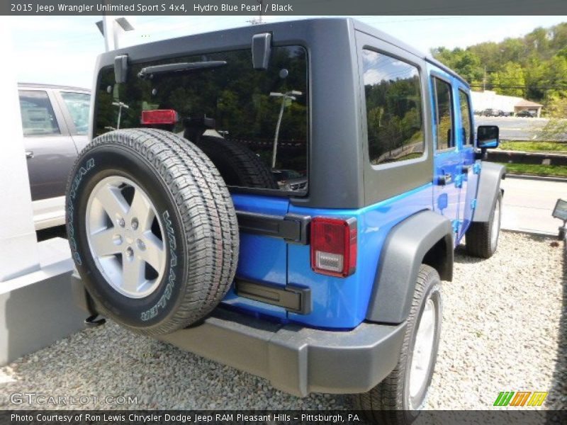 Hydro Blue Pearl / Black 2015 Jeep Wrangler Unlimited Sport S 4x4