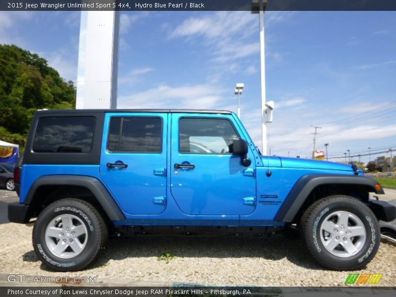 Hydro Blue Pearl / Black 2015 Jeep Wrangler Unlimited Sport S 4x4