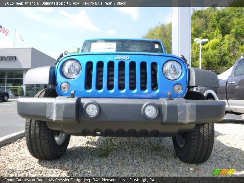 Hydro Blue Pearl / Black 2015 Jeep Wrangler Unlimited Sport S 4x4