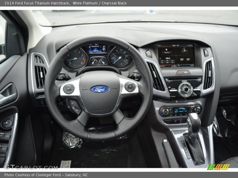 White Platinum / Charcoal Black 2014 Ford Focus Titanium Hatchback