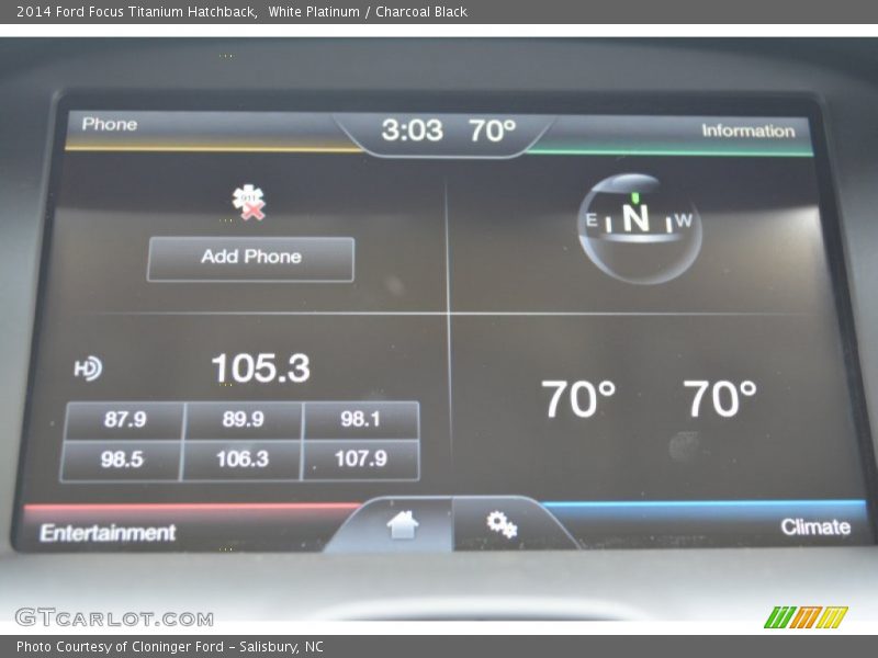White Platinum / Charcoal Black 2014 Ford Focus Titanium Hatchback