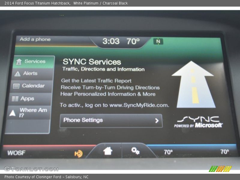 White Platinum / Charcoal Black 2014 Ford Focus Titanium Hatchback