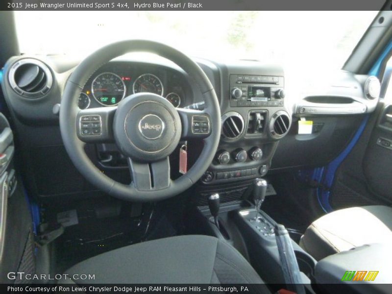 Hydro Blue Pearl / Black 2015 Jeep Wrangler Unlimited Sport S 4x4