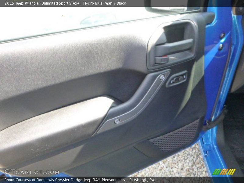 Hydro Blue Pearl / Black 2015 Jeep Wrangler Unlimited Sport S 4x4
