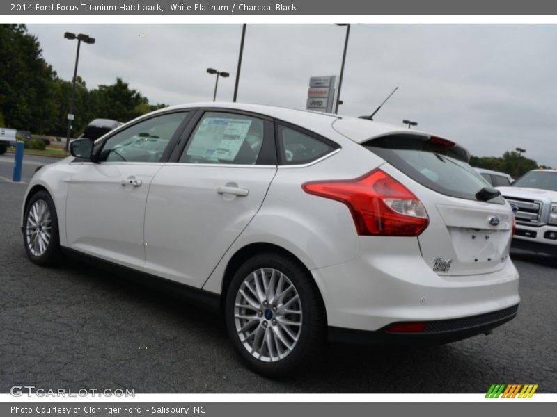 White Platinum / Charcoal Black 2014 Ford Focus Titanium Hatchback