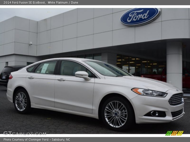 White Platinum / Dune 2014 Ford Fusion SE EcoBoost