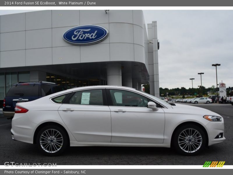 White Platinum / Dune 2014 Ford Fusion SE EcoBoost