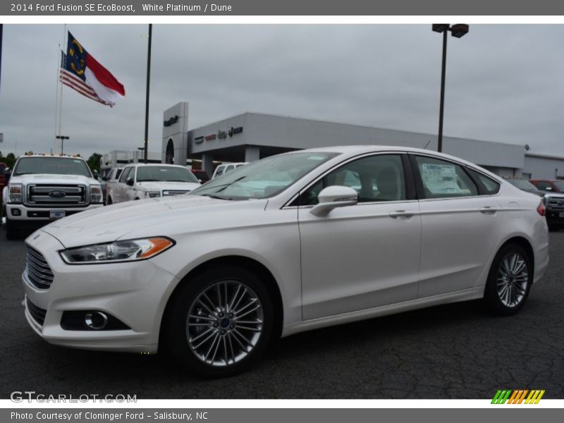 White Platinum / Dune 2014 Ford Fusion SE EcoBoost
