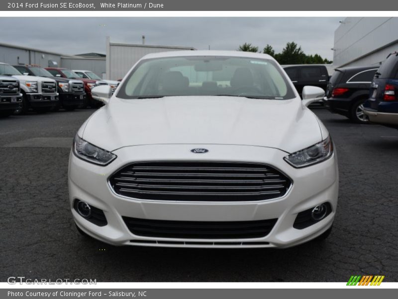 White Platinum / Dune 2014 Ford Fusion SE EcoBoost