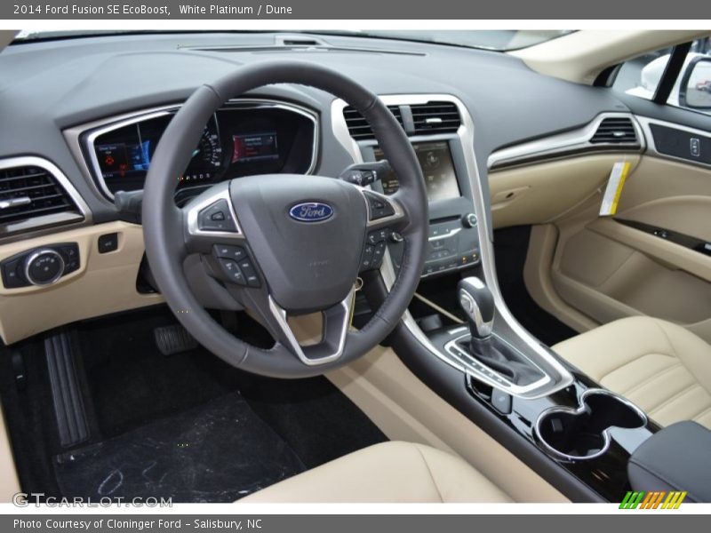 White Platinum / Dune 2014 Ford Fusion SE EcoBoost