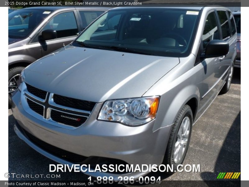 Billet Silver Metallic / Black/Light Graystone 2015 Dodge Grand Caravan SE