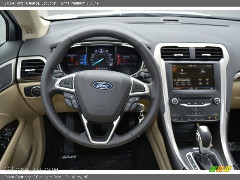 White Platinum / Dune 2014 Ford Fusion SE EcoBoost