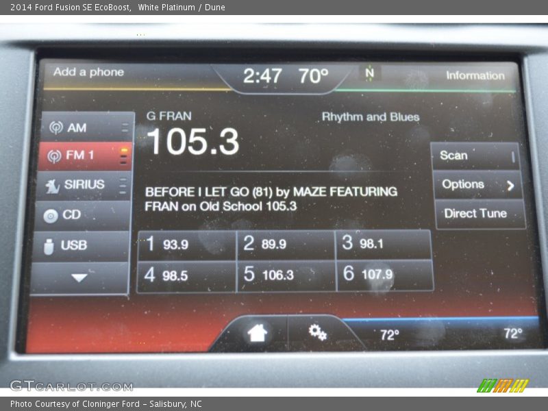 White Platinum / Dune 2014 Ford Fusion SE EcoBoost