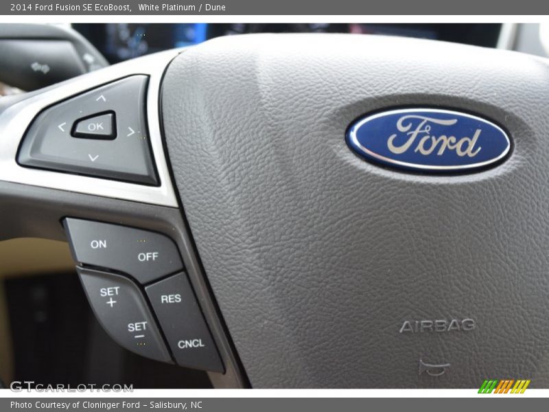 White Platinum / Dune 2014 Ford Fusion SE EcoBoost