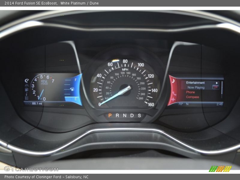 White Platinum / Dune 2014 Ford Fusion SE EcoBoost