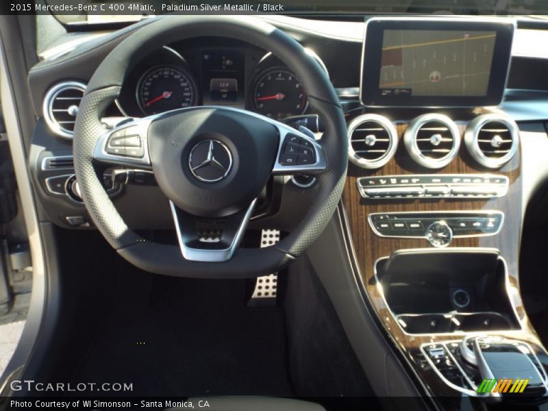 Paladium Silver Metallic / Black 2015 Mercedes-Benz C 400 4Matic