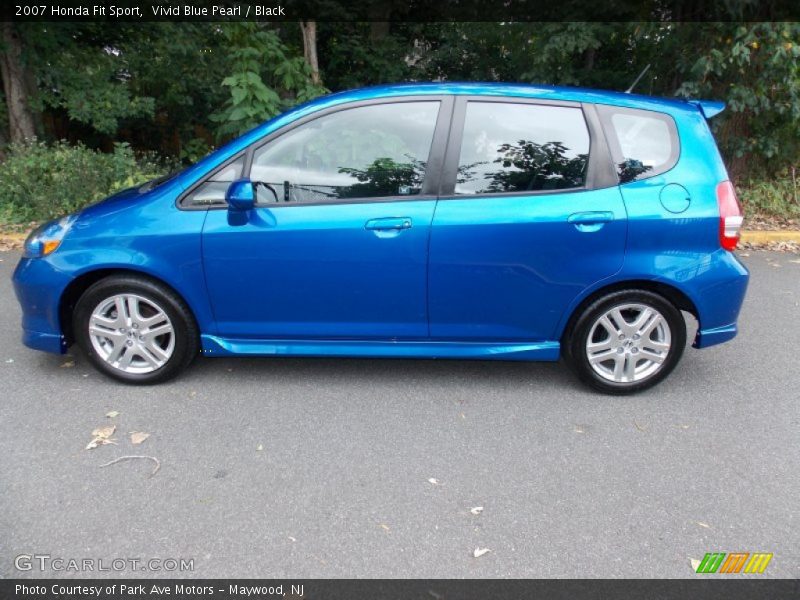 Vivid Blue Pearl / Black 2007 Honda Fit Sport