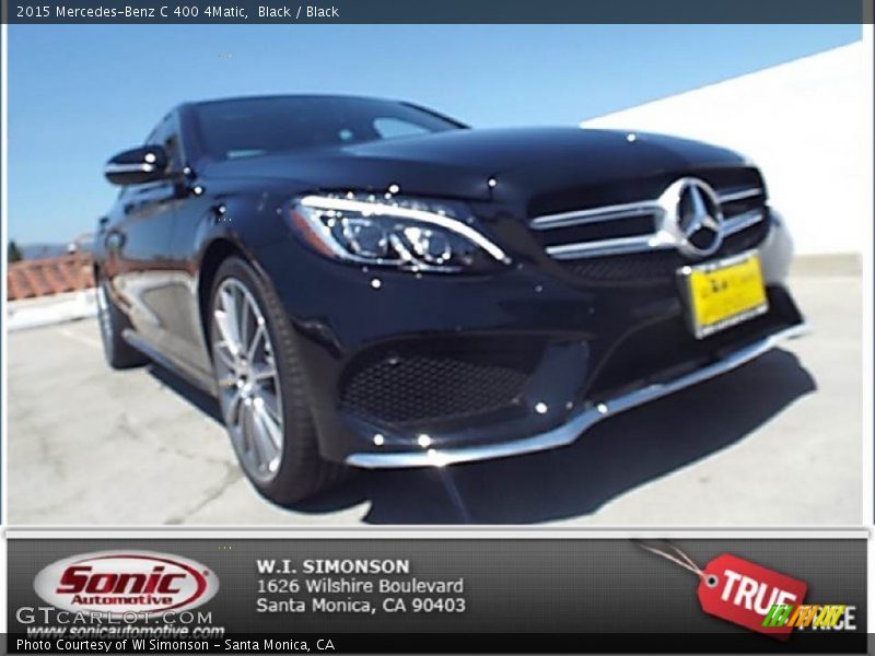 Black / Black 2015 Mercedes-Benz C 400 4Matic
