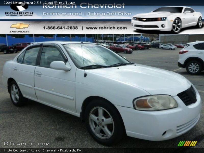 Cloud White / Taupe 2004 Nissan Sentra 2.5 S