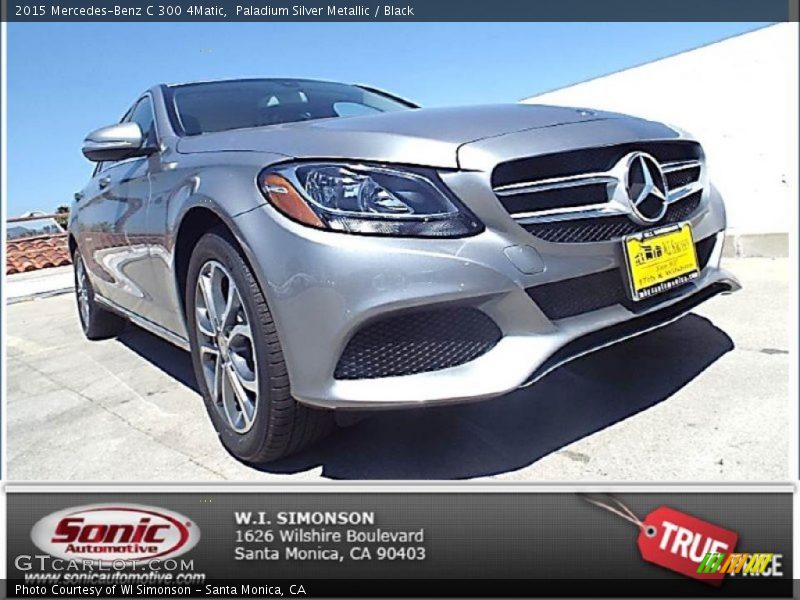 Paladium Silver Metallic / Black 2015 Mercedes-Benz C 300 4Matic
