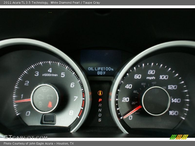 White Diamond Pearl / Taupe Gray 2011 Acura TL 3.5 Technology