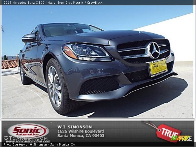 Steel Grey Metallic / Grey/Black 2015 Mercedes-Benz C 300 4Matic