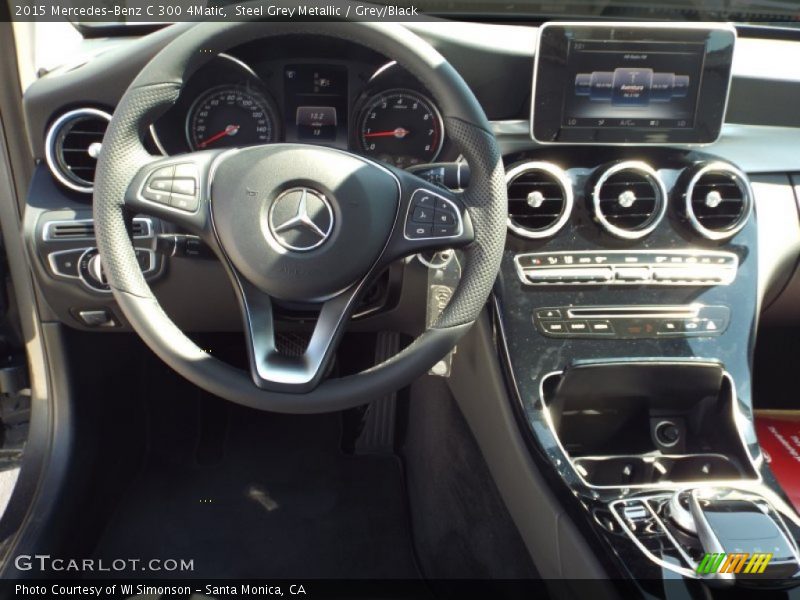 Steel Grey Metallic / Grey/Black 2015 Mercedes-Benz C 300 4Matic