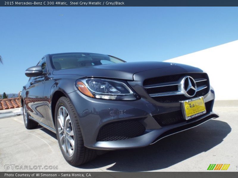 Steel Grey Metallic / Grey/Black 2015 Mercedes-Benz C 300 4Matic