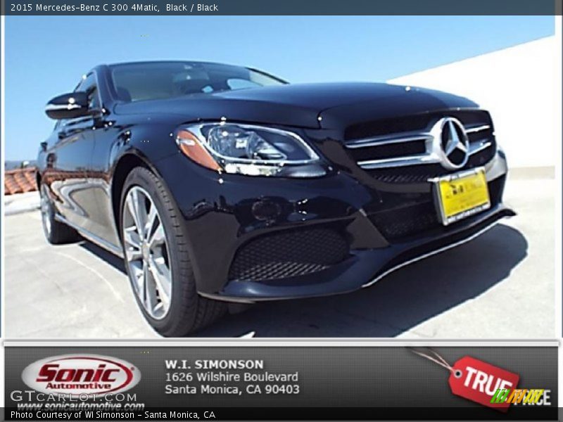 Black / Black 2015 Mercedes-Benz C 300 4Matic