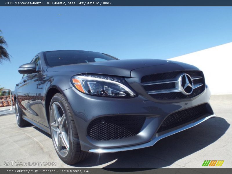 Steel Grey Metallic / Black 2015 Mercedes-Benz C 300 4Matic