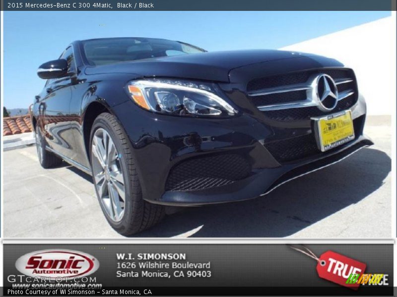 Black / Black 2015 Mercedes-Benz C 300 4Matic