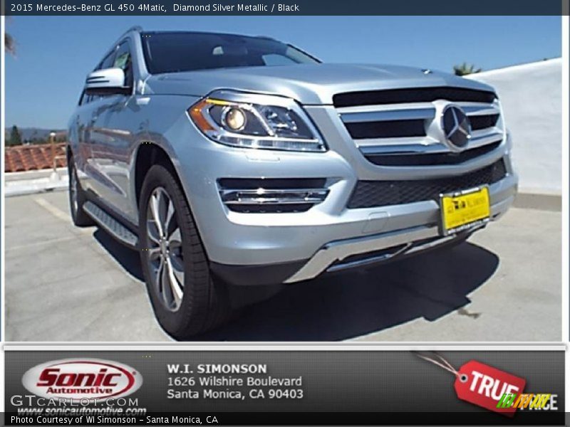 Diamond Silver Metallic / Black 2015 Mercedes-Benz GL 450 4Matic