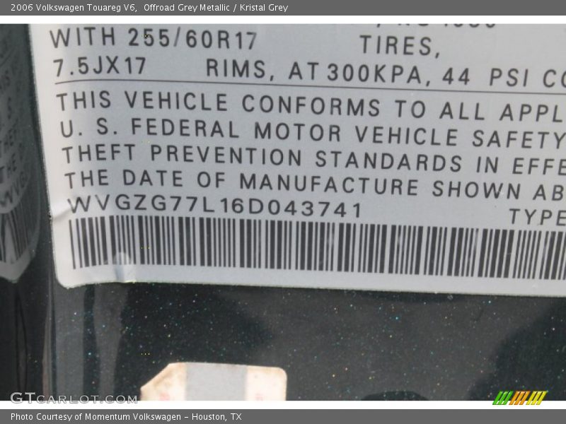 Offroad Grey Metallic / Kristal Grey 2006 Volkswagen Touareg V6