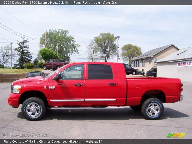 Flame Red / Medium Slate Gray 2009 Dodge Ram 2500 Laramie Mega Cab 4x4