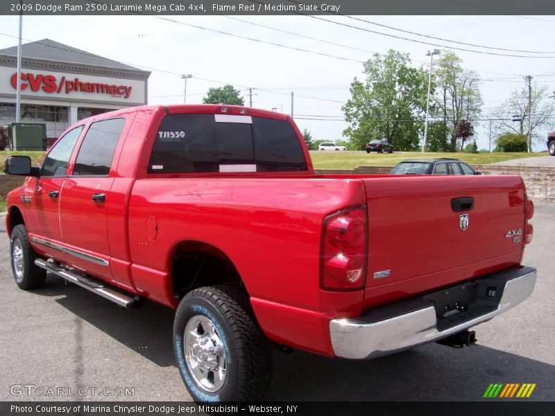 Flame Red / Medium Slate Gray 2009 Dodge Ram 2500 Laramie Mega Cab 4x4