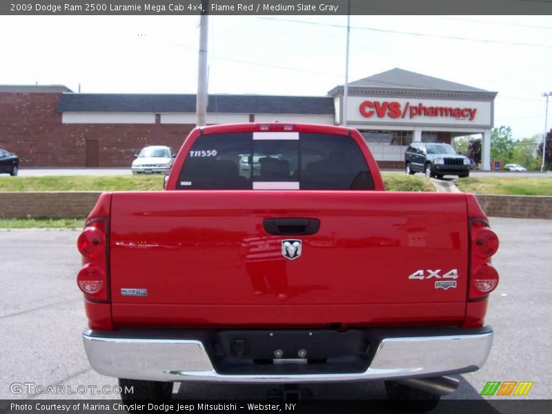 Flame Red / Medium Slate Gray 2009 Dodge Ram 2500 Laramie Mega Cab 4x4