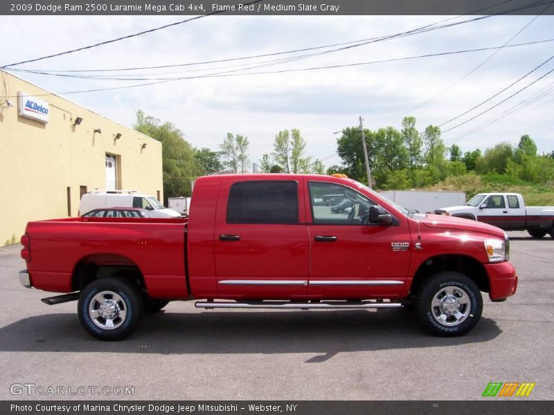 Flame Red / Medium Slate Gray 2009 Dodge Ram 2500 Laramie Mega Cab 4x4