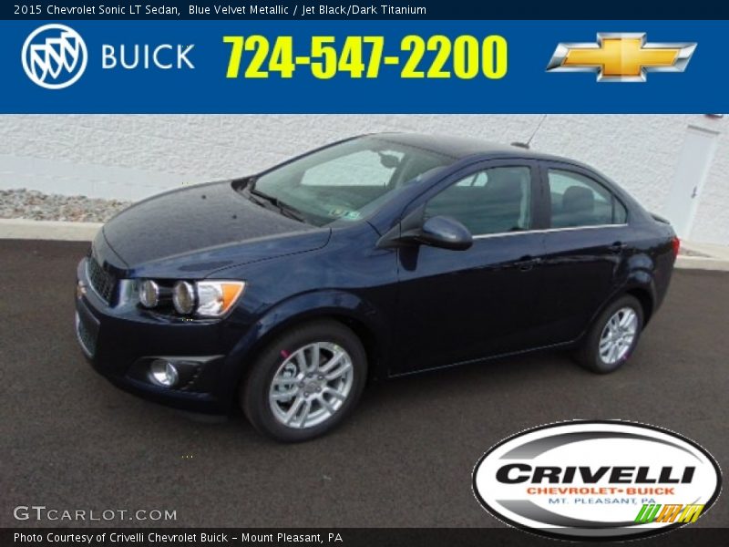 Blue Velvet Metallic / Jet Black/Dark Titanium 2015 Chevrolet Sonic LT Sedan