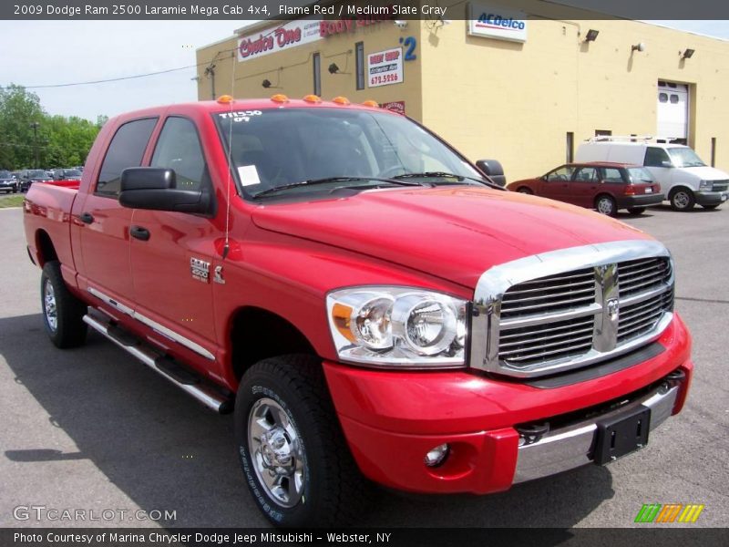 Flame Red / Medium Slate Gray 2009 Dodge Ram 2500 Laramie Mega Cab 4x4