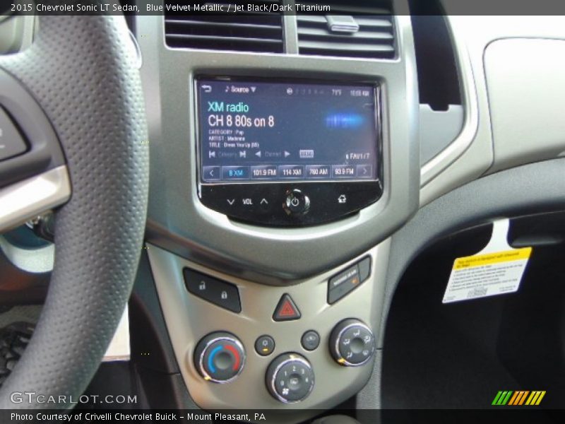 Blue Velvet Metallic / Jet Black/Dark Titanium 2015 Chevrolet Sonic LT Sedan