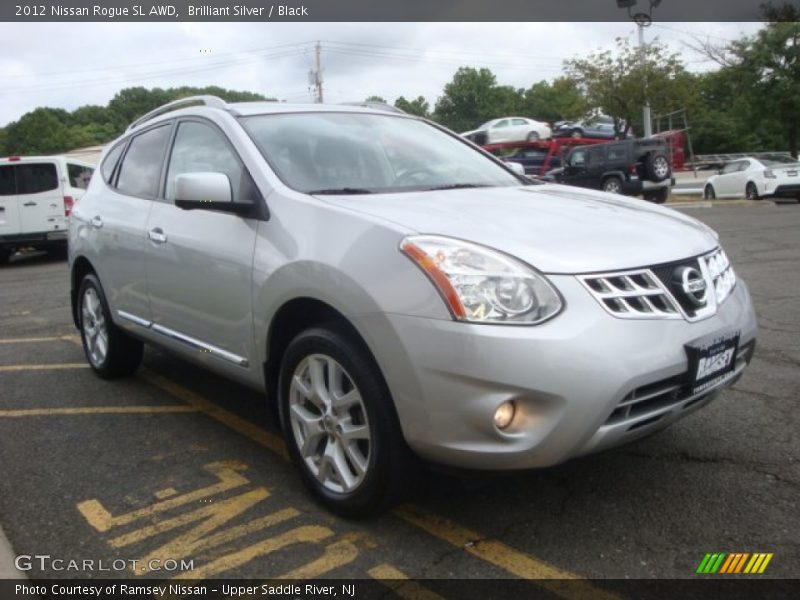 Brilliant Silver / Black 2012 Nissan Rogue SL AWD
