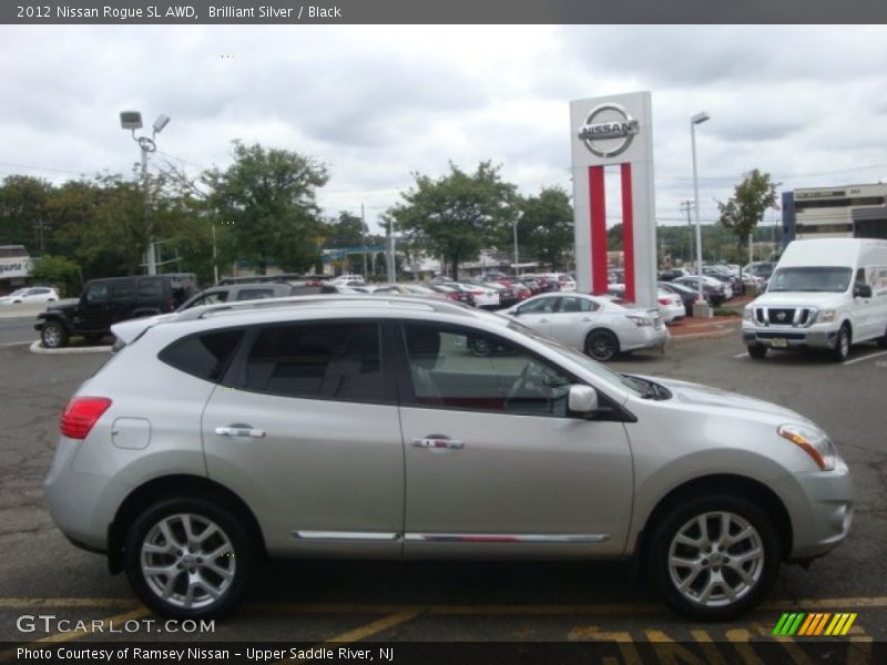 Brilliant Silver / Black 2012 Nissan Rogue SL AWD
