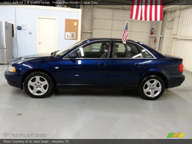 Pelican Blue Metallic / Opal Grey 2001 Audi A4 2.8 quattro Sedan