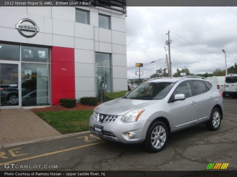 Brilliant Silver / Black 2012 Nissan Rogue SL AWD