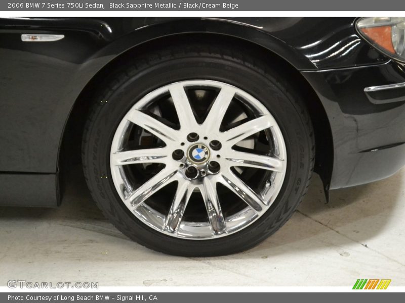 Black Sapphire Metallic / Black/Cream Beige 2006 BMW 7 Series 750Li Sedan